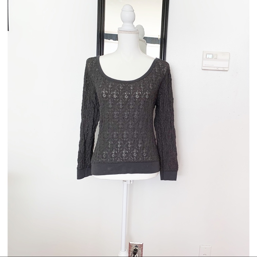 American Eagle Outfitters Long Sleeve Gray Top Size Medium